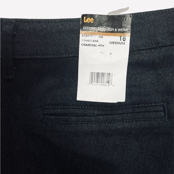 Lee Women's Relaxed Fit All Day Straight Leg Pants Charcoal Heather Size 16 - Picture 10 of 12